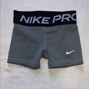 Nike Pro Women's Athletic Shorts in Gray and Black